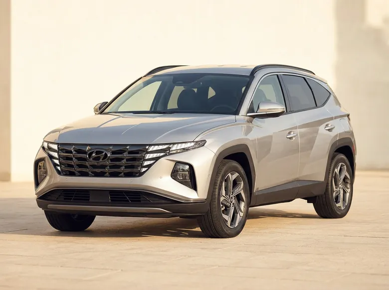 Silver Hyundai Tucson compact SUV